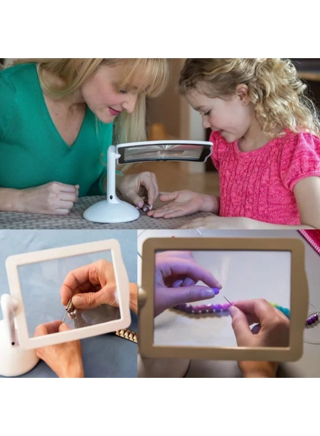 Hands-Free LED Magnifier Lamp with 360° Rotating Screen – Reading & Craft Magnifying Glass Stand - Image 1